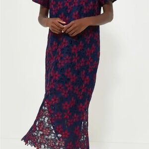 NWT - Tuckernuck Dress - Navy and Red Floral Midi - Size Small